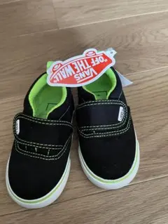 VANS ブラック/グリーン スリッポン