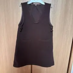 ジャンバースカート　ダークブラウン