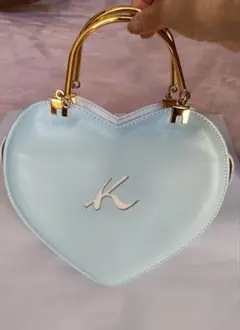 【希少♪】キタムラハートバッグ ライトブルー 2way ショルダー付