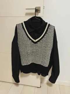 レディース ニットベスト＆シャツ 2点セット M