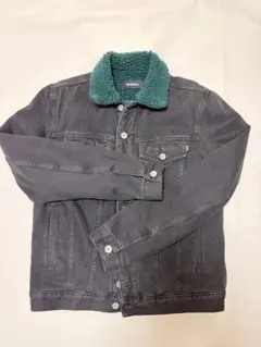 DIESELブラックデニムボアGジャン　古着グリーン黒　デニムジャケット