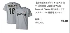 【選手着用モデル】＃16大谷翔平日本代表 MIZUNO