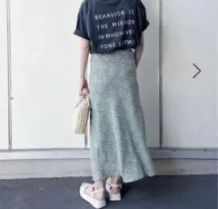 新品 LOWRYSFARM コバナキリカエフレアスカート グリーン