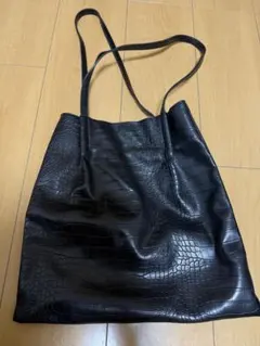 ブラック クロコダイル風 トートバッグ