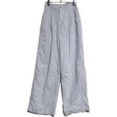 BAYFLOW ベイフロー ホワイト ワイドパンツ 麻混 タック入り