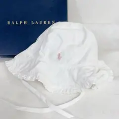 未使用品 Ralph Lauren ベビー 帽子 フリルハット 12-24M 白