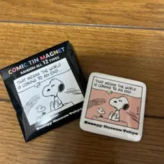 スヌーピーミュージアム コミック缶マグネット　スヌーピー　ウッドストック