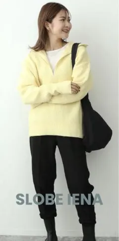 【お値下げしました‼️】French wool畦ハーフジップニットプルオーバー