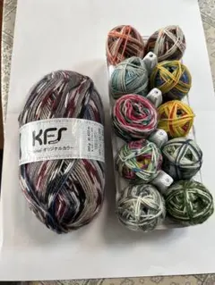 KFS マルチカラーヤーン KFS104 、気仙沼たまご10gずつ10色