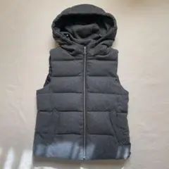 Spick & Span ウール　ダウン　ベスト グレー　フード付き