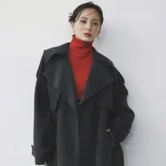 【美品】カシミヤブレンドフィットリブニットプルオーバー レッド アニュアンス