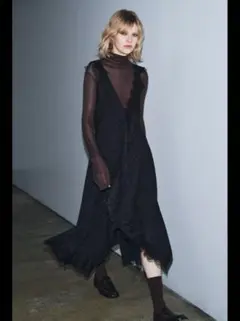 ZARA コントラストレースワンピース