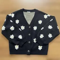 COLZA 花柄 カーディガン ブラック M