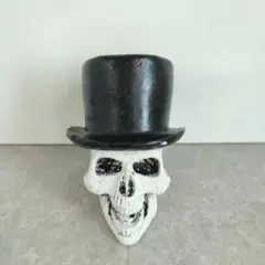 頭蓋後 スカル トップハット ハロウィン インテリア オブジェクト 置物