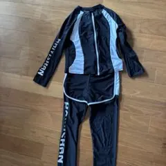 ラッシュガードセットアップ150cm ブラック×ホワイト