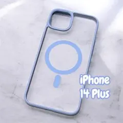 iPhoneケース　新品　クリア　透明　ライトブルー　iPhone14Plus