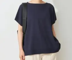 Spick and Span ICE COTTON フレンチスリーブルーズニット