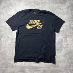 NIKE SB Tシャツ カモフラ ロゴ ブラック　アメリカ古着　L 4844のサムネイル