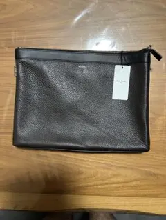 Paul Smith ブラウンレザー クラッチバッグ