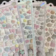 ふわふわドロップシール ぬいぬい うみうみ ねこねこ しろくろ 4種セット