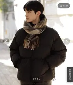 WOODEN DOLL ベージュ　チェック　マフラー