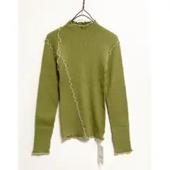 merry jenny 新品 グリーン ランダムメロウリブニット