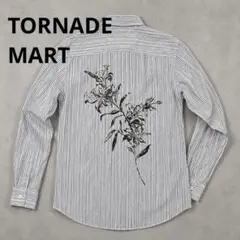 TORNADO MART ストライプ 長袖シャツ バックプリント Mのサムネイル