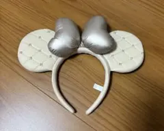 ミニー キルティング パール レザー　カチューシャ 白 ホワイト