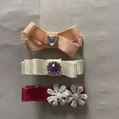 やっとこピン35mm ベビーヘアクリップ　グログランリボン　ハンドメイド