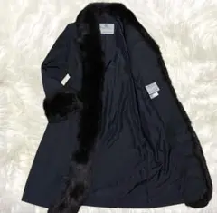山雄様　アクアスキュータム　ファーコート　Y2K レディース　ロングダークグレー