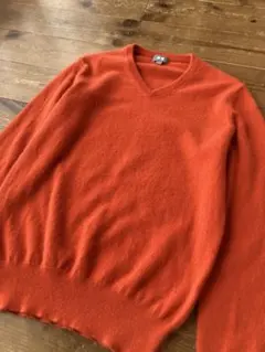 良色 UNIQLO ユニクロ カシミヤ100% Vネック ニット セーター S