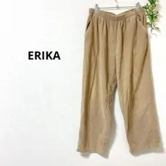 ERIKA コーデュロイワイドパンツ　コットン100% L ベージュ