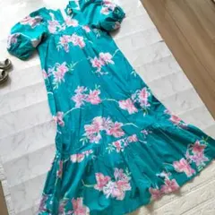 ■極美品/ハワイ製T&L ムームーファクトリー ヴィンテージ フラドレス 3/4 □極美品/ハワイ製T&L ムームーファクトリー ヴィンテージ フラドレス
