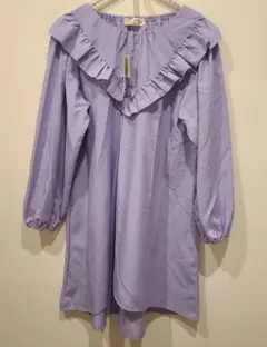 saori様専用★【タグ付き】薄紫 フリル長袖ワンピース　150センチ