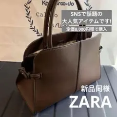 ZARA♡新品同様！ブラウンレザーハンドバッグ