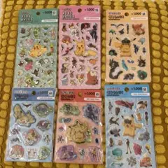 【韓国限定】ポケモン シール 6種セット 韓国ダイソー