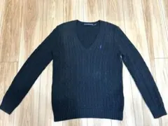 【RALPH LAUREN】ケーブル編み ニット プルオーバー ポニー刺繍 L