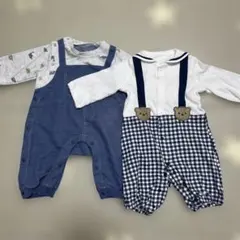 【未使用】ベビー　ロンパース　前開き　60 70 恐竜　セーラー風　男の子