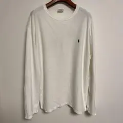 POLO RALPH LAUREN ポロ刺繍入り ホワイト 長袖カットソー XL