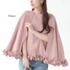 [未使用]fitmore フィットモア♪裾フリルケープブラウスのサムネイル