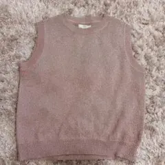 ECLIN ピンク ニットベスト ノースリーブ