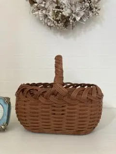 クラフトバンド ワンハンドルバスケット フルーツカゴ　パンカゴ　ハンドメイド