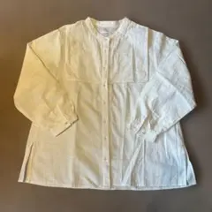 studio CLIP アイボリー刺繍長袖シャツ
