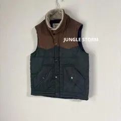 JUNGLE STORM 中綿 ベスト ポケット ブラウン グリーン メンズのサムネイル