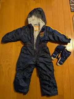 防寒着　ジャンプスーツ(100cm) 　ネイビー 手袋付き(90cm)写真追加！