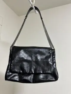 ZARA（ザラ）レザーチェーンショルダーバッグ ブラック