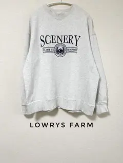 LOWRYS FARM ロゴ刺繍 プリント 長袖 スウェット F ライトグレー