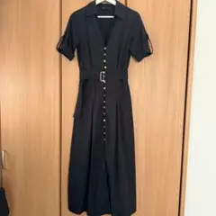 ZARA ザラ ブラック シャツワンピース ベルト付き 半袖