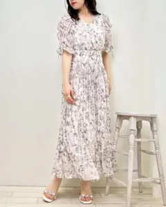 【美品】INGNI 花柄シフォンカシュクールプリーツ/ワンピース