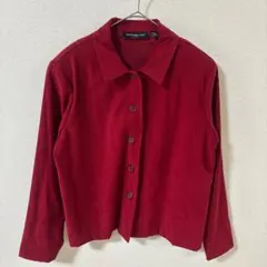 美品⭐️ヴィンテージ スエード調ジャケット 赤 XL レトロ希少デザイン古着のサムネイル